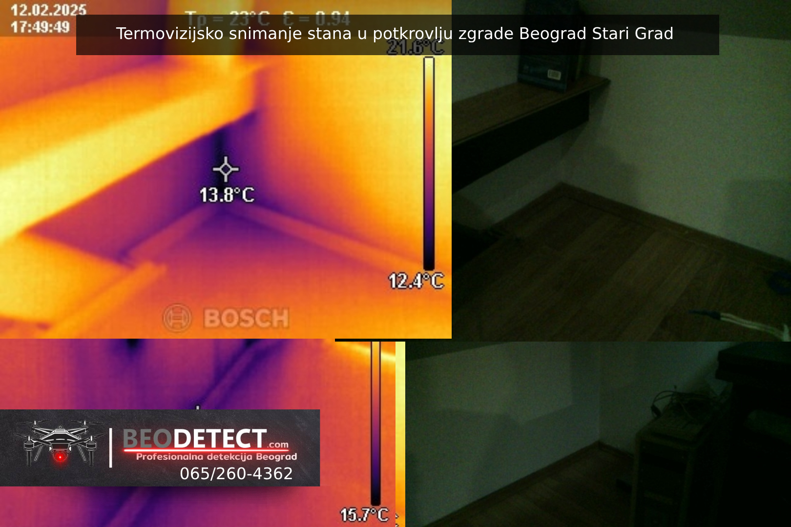 najveca toplotna razlika hladni most otkriven u susednoj sobi gde je temepraturna razlika najveca losa termo izolacija