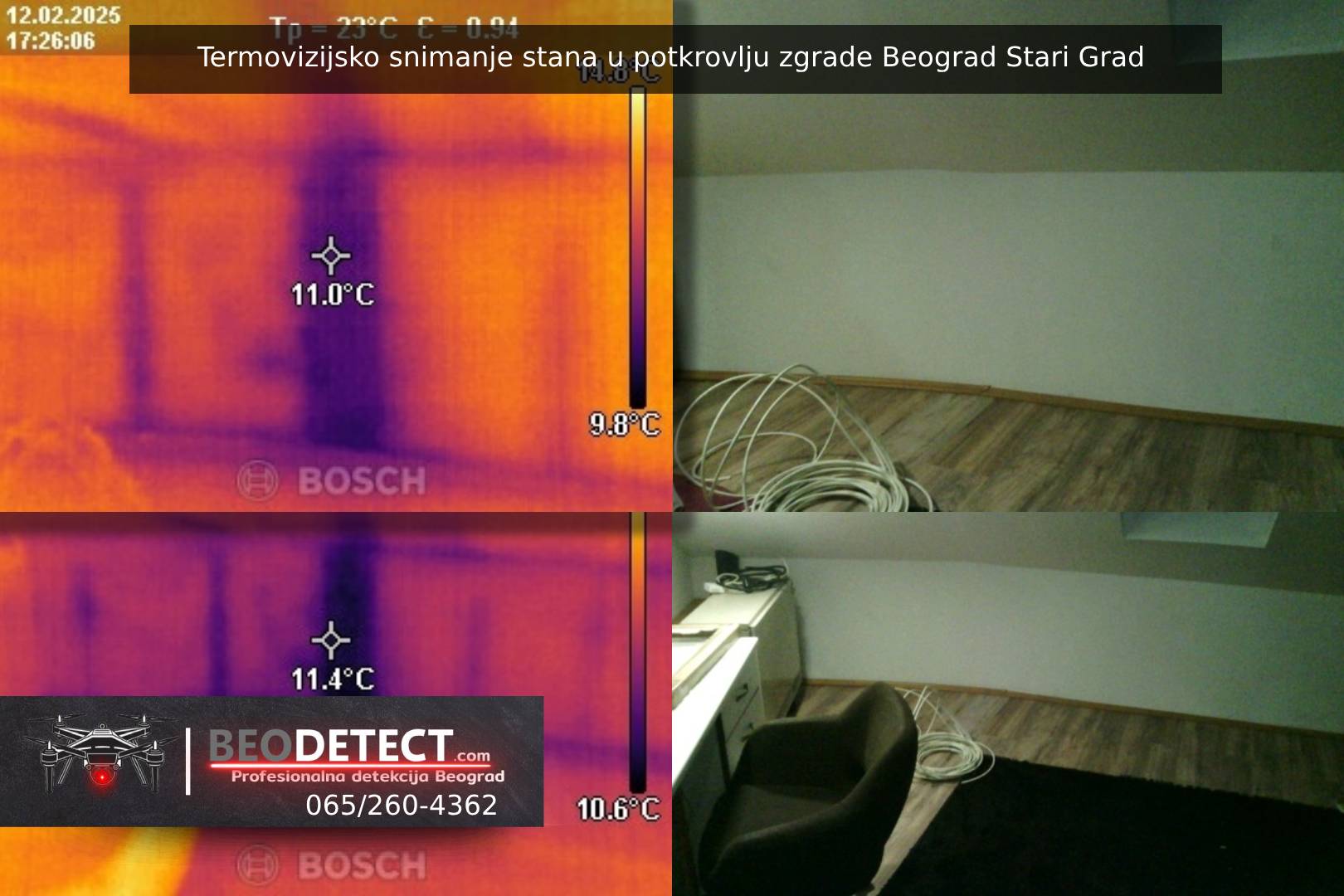 Uspesno Termovizijsko snimanje stana u potkrovlju zgrade…