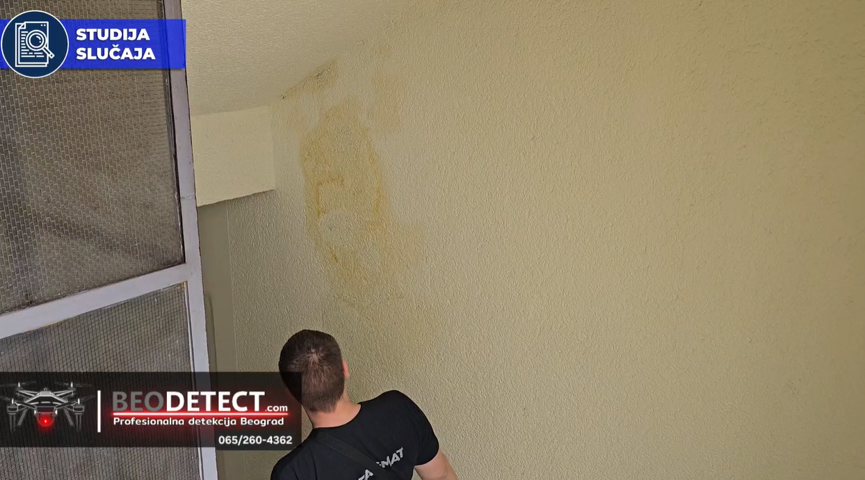 Detekcija - Ispitivanje razlivanja vode i fleke na zidu - Cvijiceva Dimitrija Tucovica Ivanovacka - Stan u zgradi Cvijiceva Dimitrija Tucovica Ivanovacka - ispitivanje fleke na zidu 1
