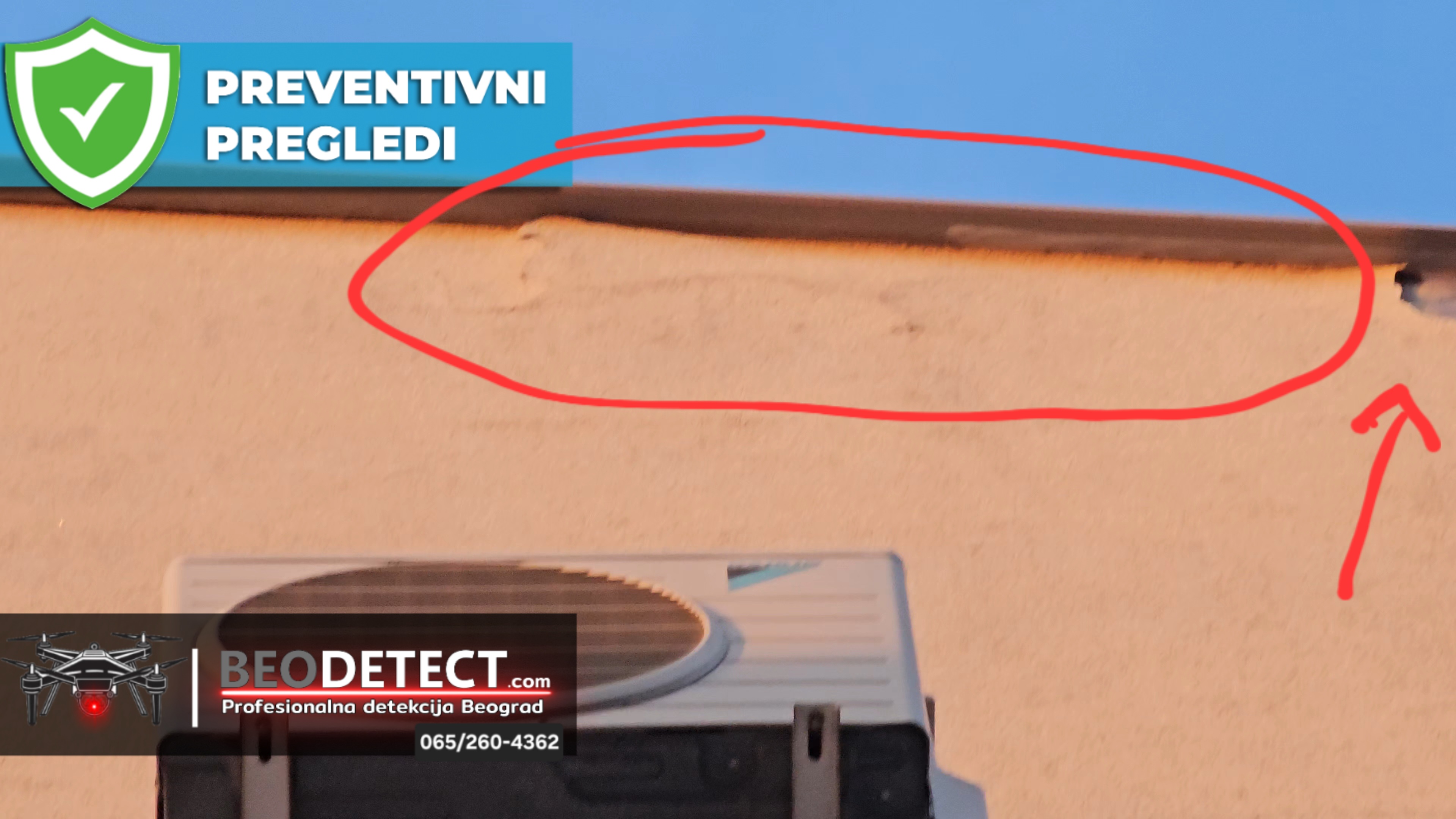 Preventivni pregled zgrade otkrio pucanje fasade pri vrhu i bezbednosni rizik od pada