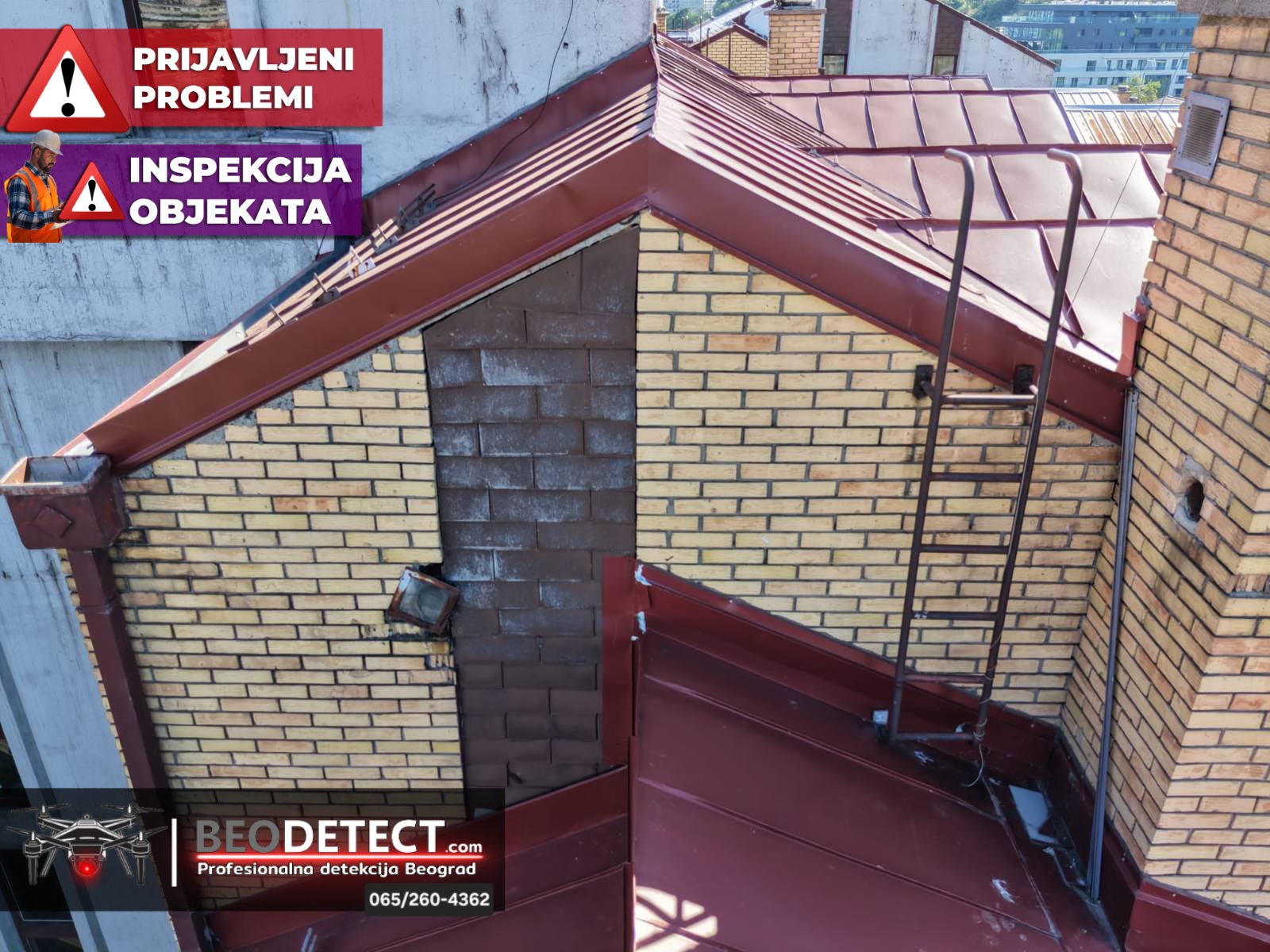 Prijavljen problem zahtev za izlazak na teren i inspekcijsku proveru endoskop kamerom dela prostorije zida koji je trebao da se ruši