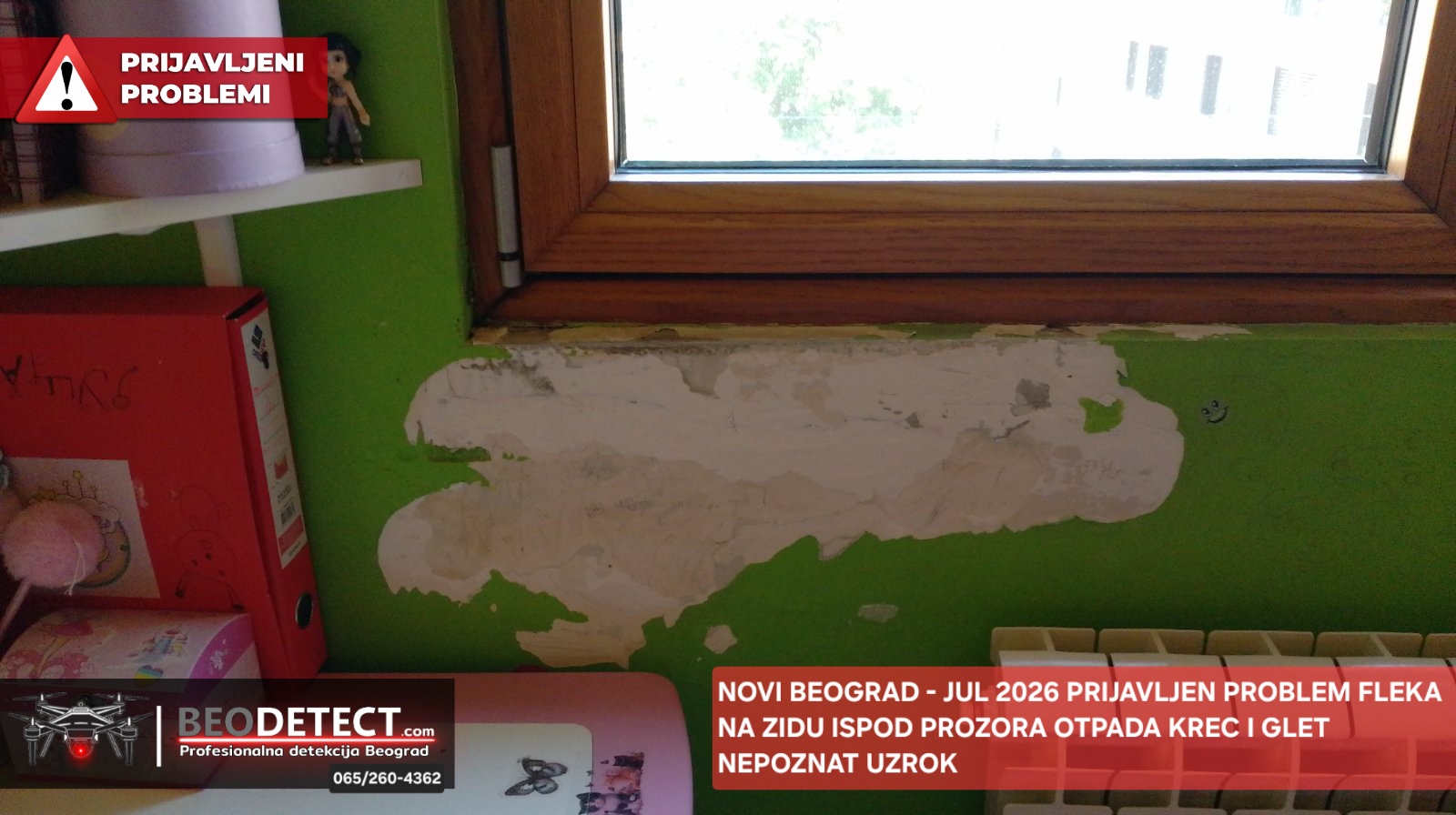 Novi Beograd - Jul 2026 - Prijavljen problem fleke i vlage oko prozora - Otpada krec&hellip;