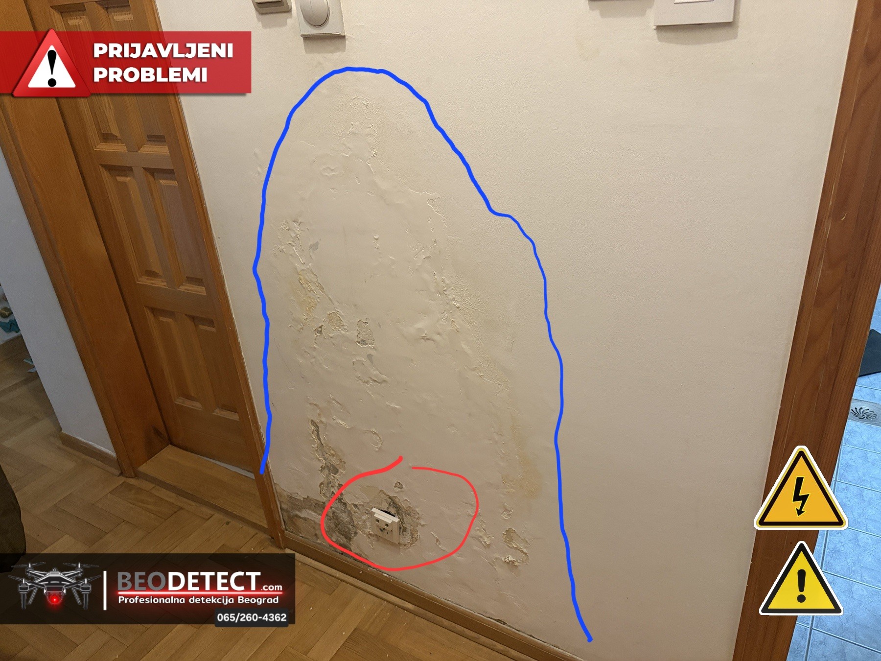 Prijavljen problem - Esad Pasina - Vozdovac - kod bioskopa - Zid izmedju dva kupatila&hellip;