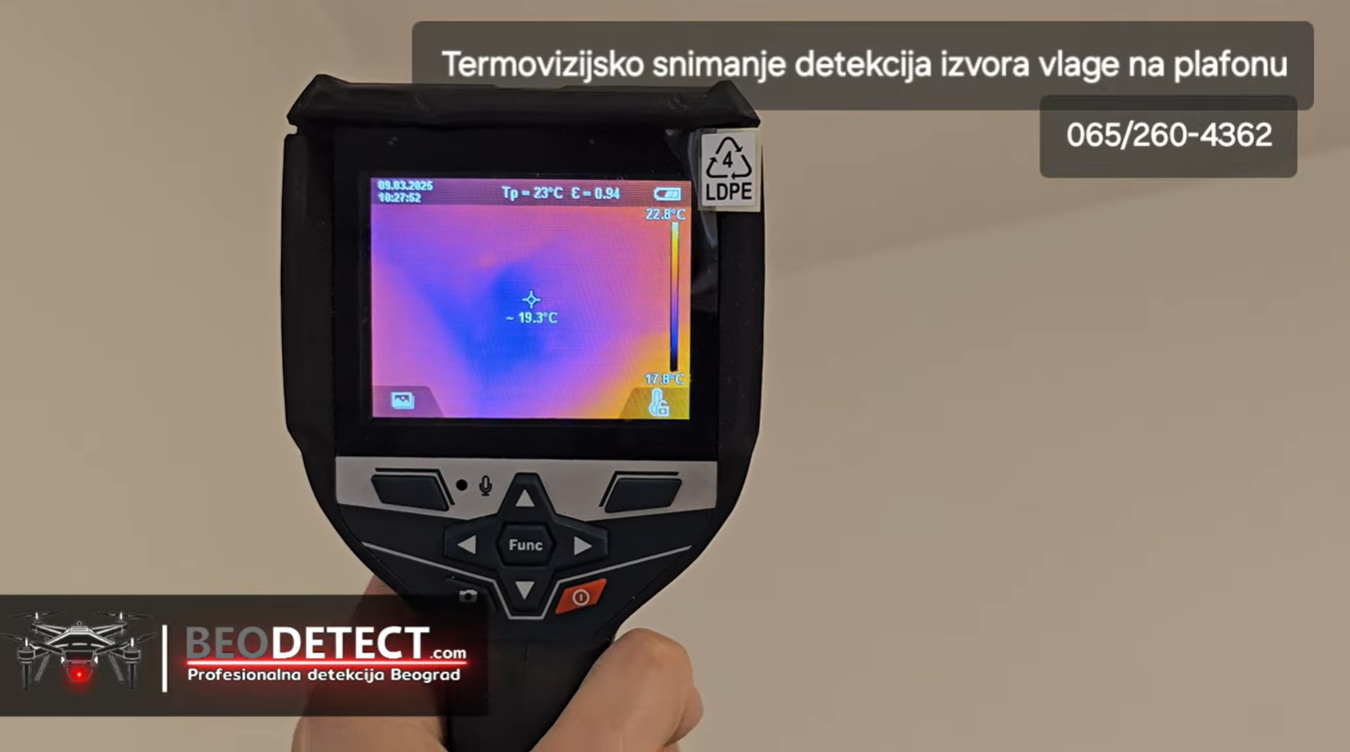 Termovizijsko snimanje termalnim kamerama termalnom kamerom Detekcija izvora vlage na zidu plafona Termovizijsko snimanje