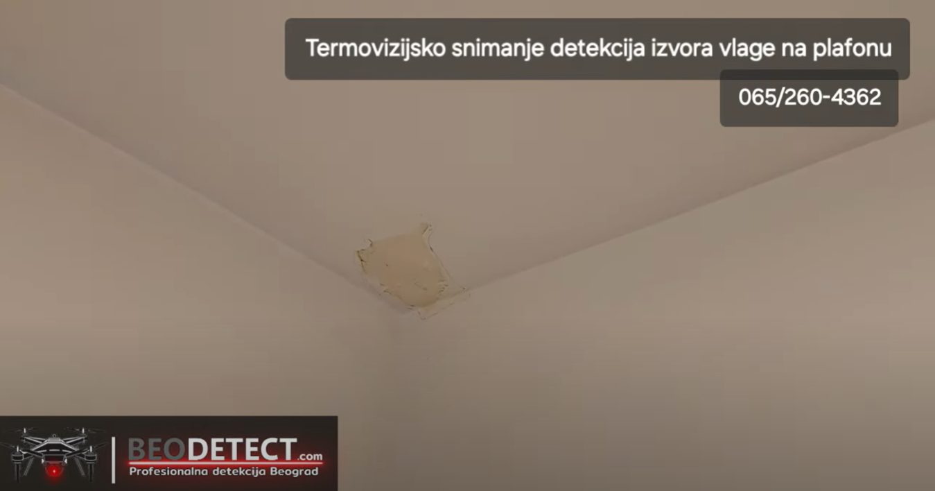 Termovizijsko snimanje termalnim kamerama termalnom kamerom Detekcija izvora vlage na zidu plafona Termovizijsko snimanje