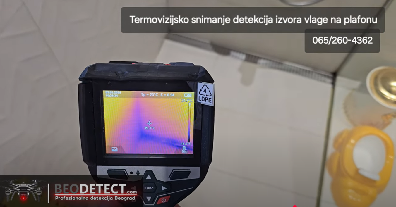 Termovizijsko snimanje termalnim kamerama termalnom kamerom Detekcija izvora vlage na zidu plafona Termovizijsko snimanje