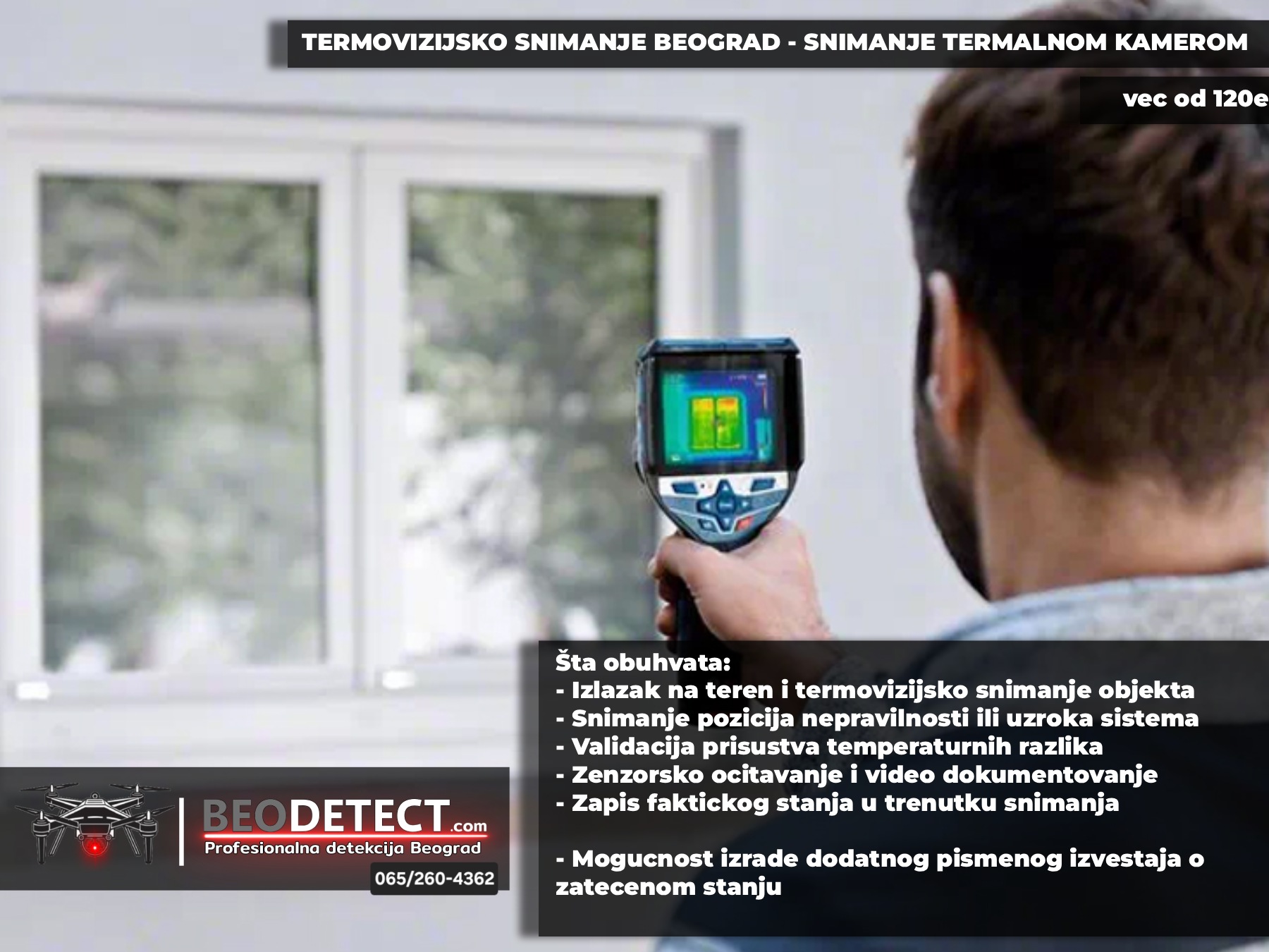 Termovizijsko snimanje detekcija vlage i buđi oko ventilacionog otvora u Beogradu termalnom kamerom