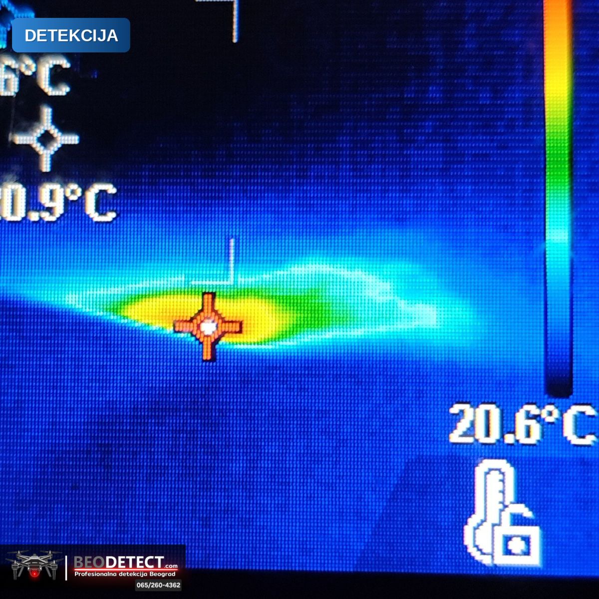 Merenje vlage u zidu Zemun – Termovizijsko snimanje | BeoDetect — Zemun, Beograd