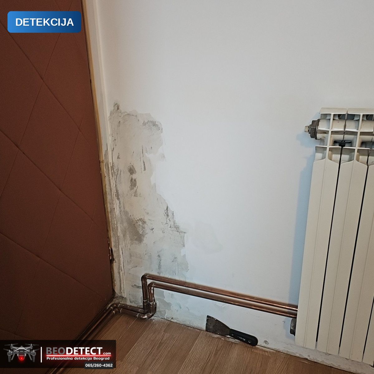 Zatečeno stanje – merenje vlage u zidu (Zemun) | BeoDetect otkrivanje uzroka — Zemun, Beograd
